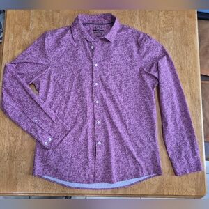 EUC Apt. 9 Pink And White Slim Fit Patterned Button Down Shirt